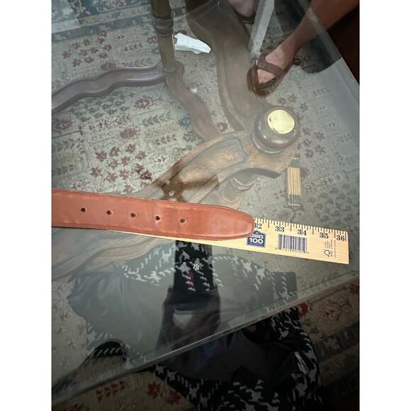 BRIGHTON Men's Brown Genuine Leather Western Full Grain Cowhide Belt Size 26 - Picture 2 of 7